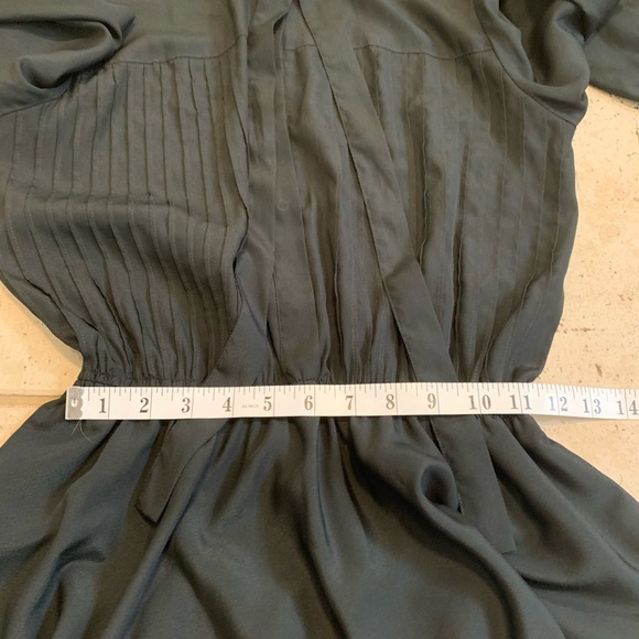 Vintage 1980s Rowie Black Pleated Midi Dress, Polyester Made in Hong Kong Medium - Picture 6 of 8